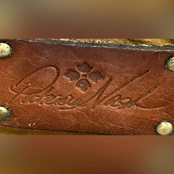 Patricia Nash Sophie Leather Satchel Shoulder Bag TWIST LOCK ZIPPER MAP PRINT - Picture 6 of 7